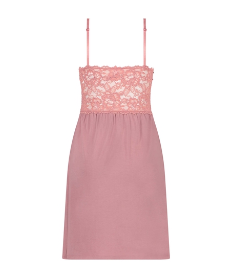 Vestido lencero Nora Lace, Rosa
