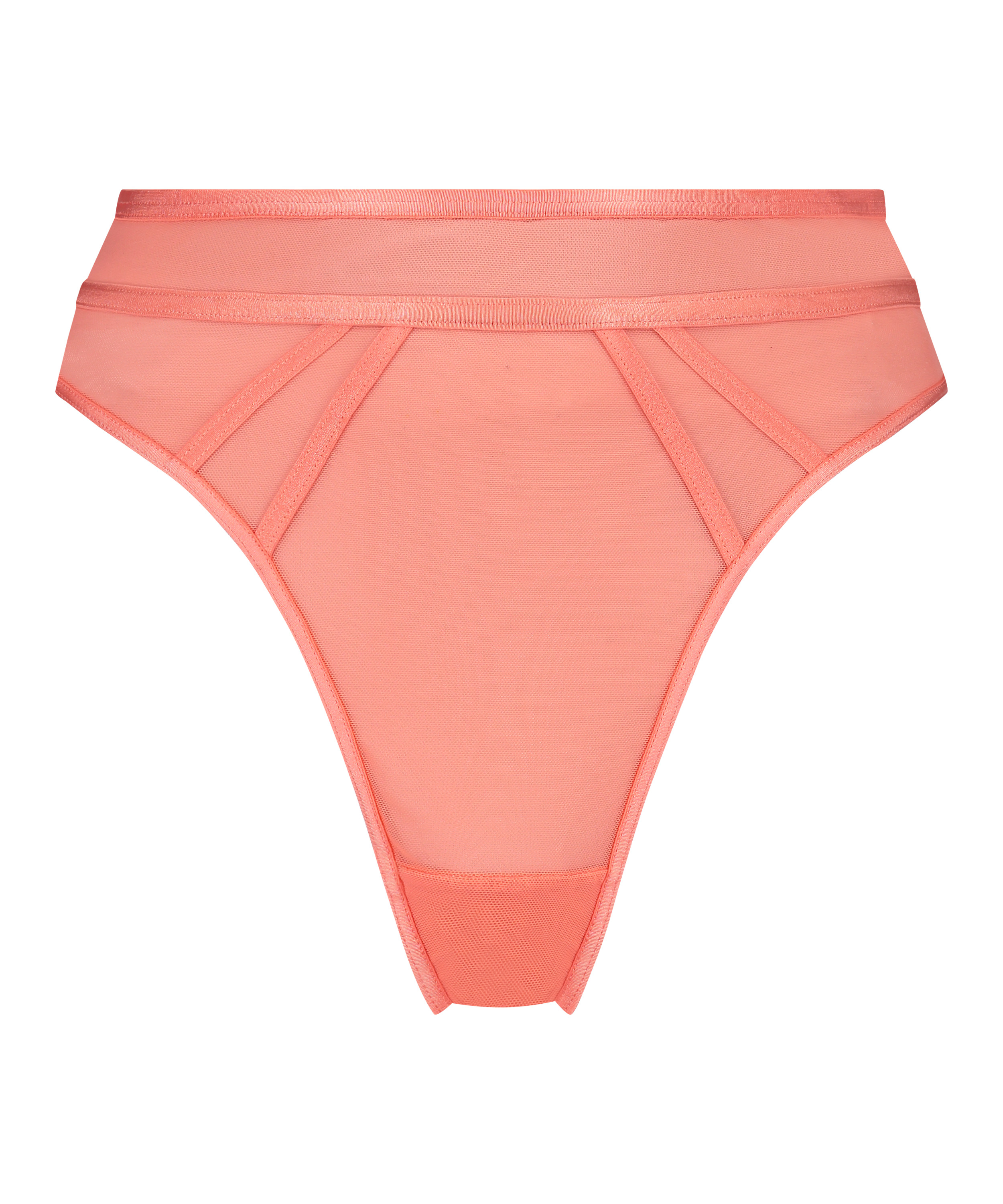 Tanga de tiro alto Sexy Mesh, Naranja, main