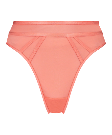 Tanga de tiro alto Sexy Mesh, Naranja