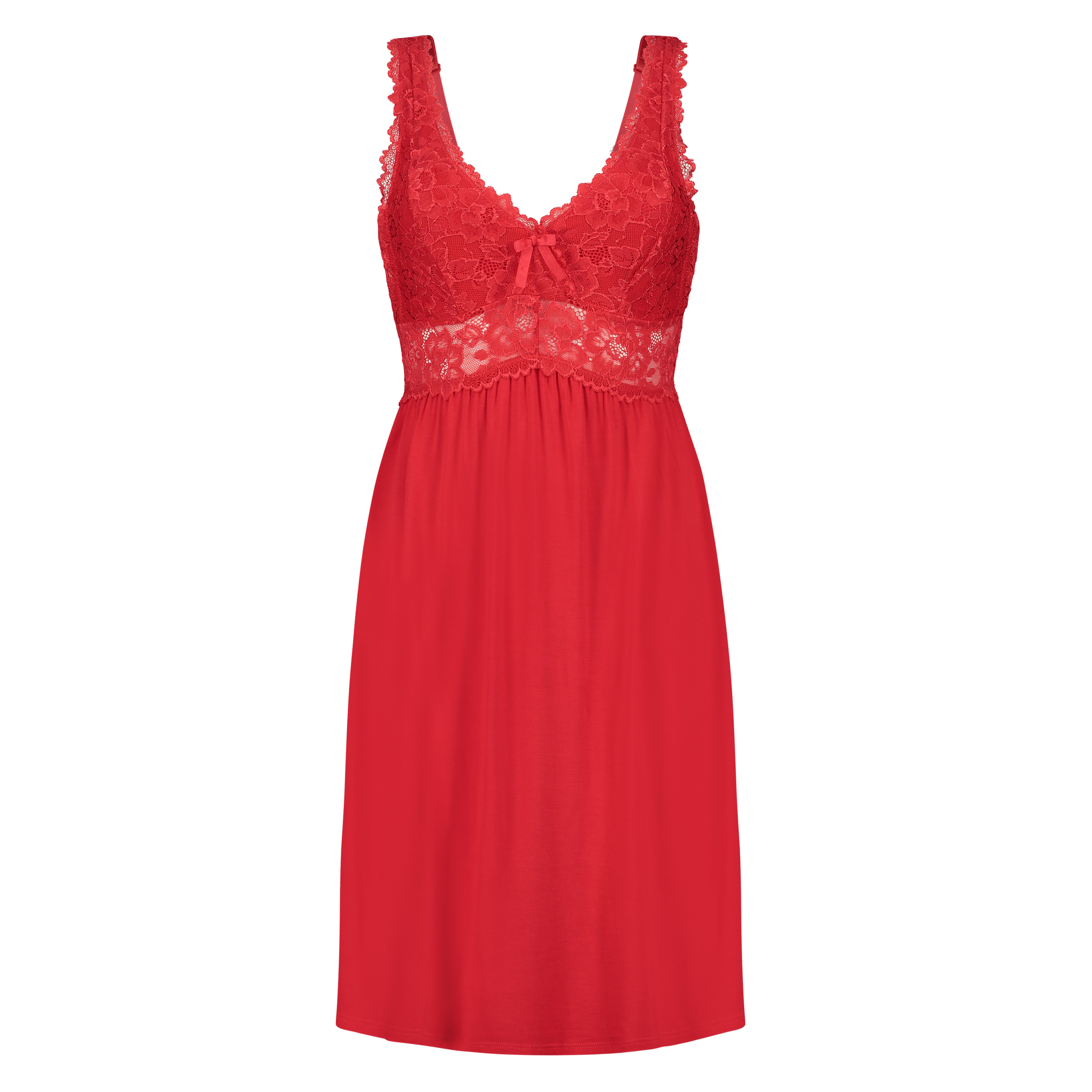 Vestido lencero Nora Lace, Rojo, main