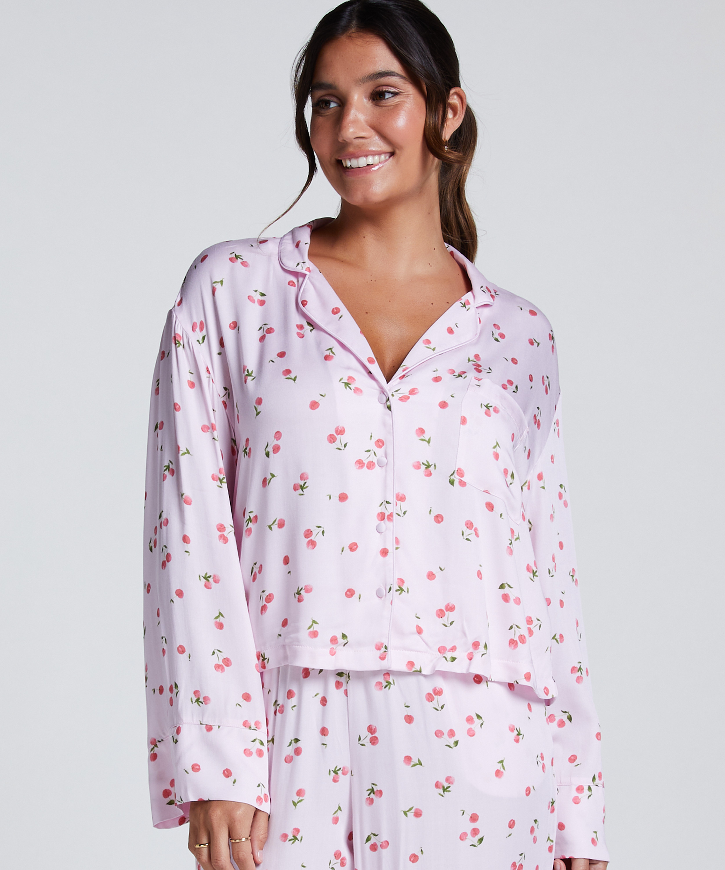 Chaqueta de manga larga y satén, Rosa, main