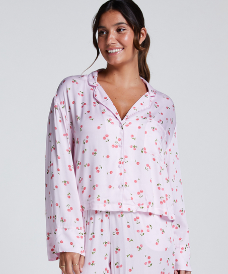 Chaqueta de manga larga y satén, Rosa