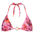Top de bikini triangular Floral, Rosa