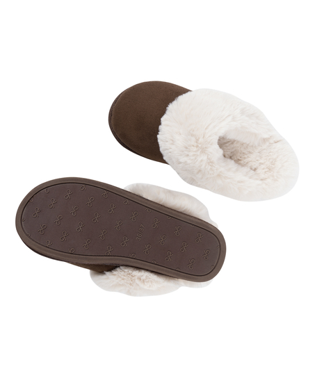 Mule de piel sint&eacute;tica Betty, Marr&oacute;n