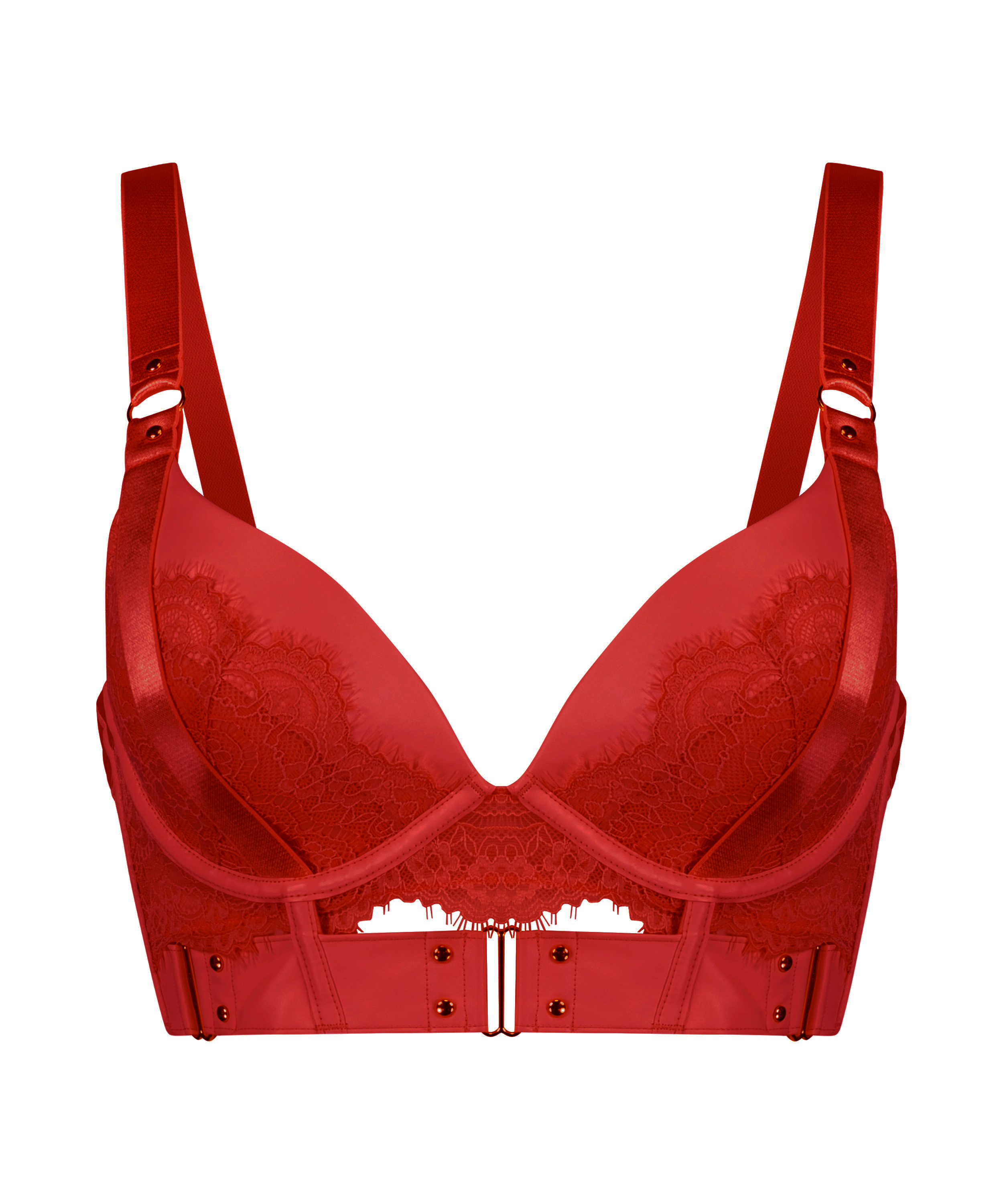 Sujetador longline de aros preformado push-up Occult, Rojo, main