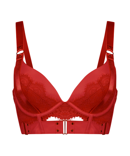 Sujetador longline de aros preformado push-up Occult, Rojo