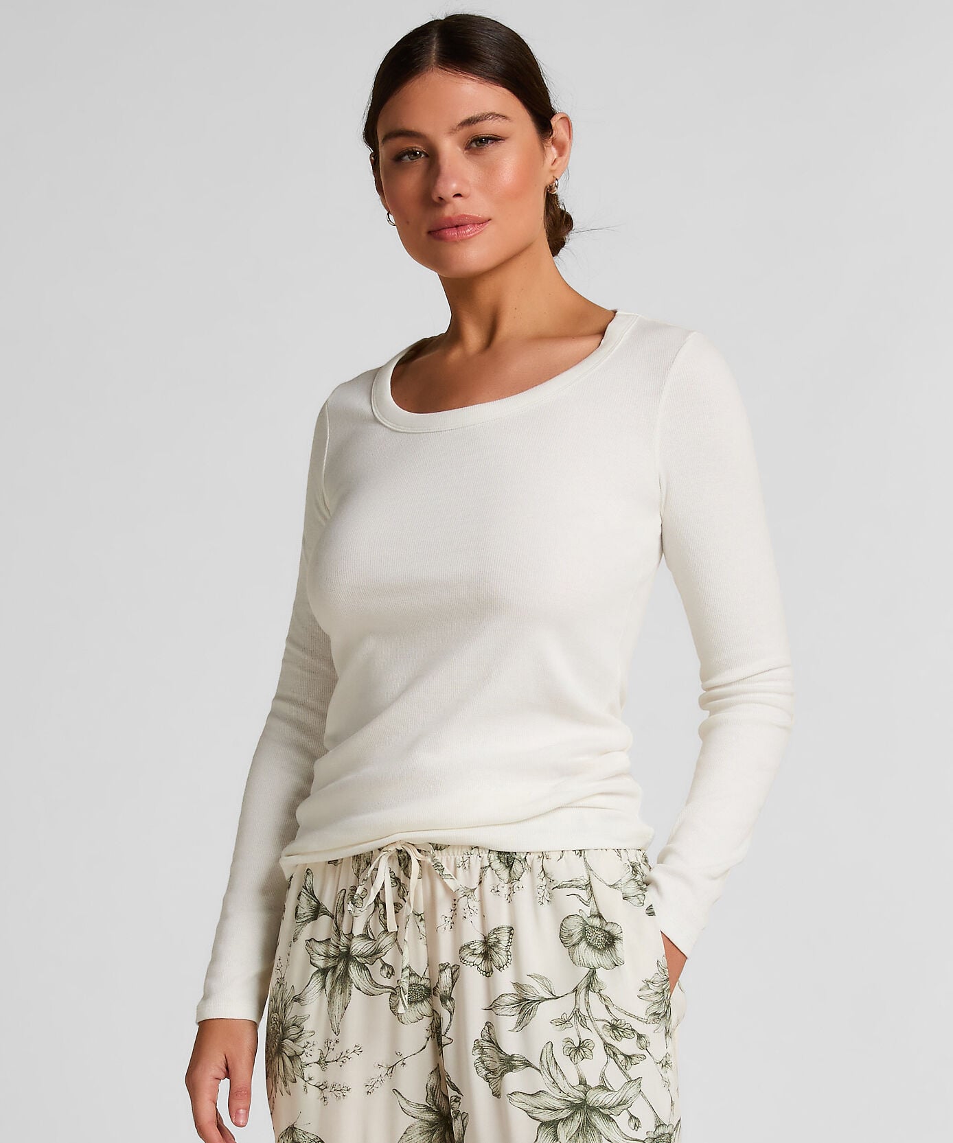Top de pijama Algodón, Blanco