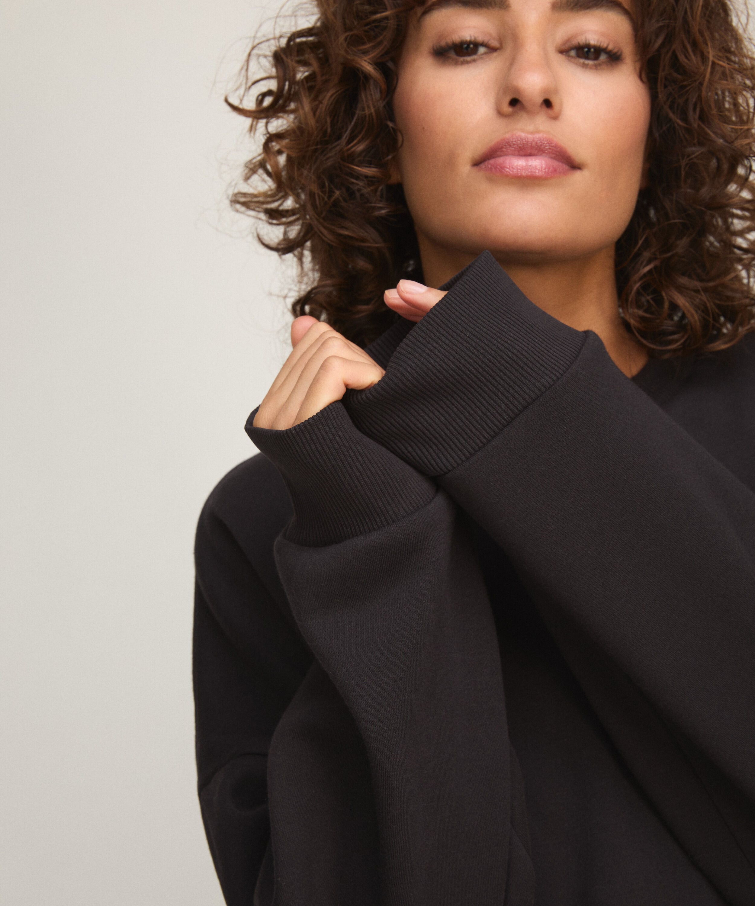 Sudadera de Cuello Redondo de Felpa Afelpada