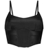 Top corsé de Satén, Negro
