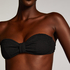 Top de bikini bandeau Crinkle, Negro