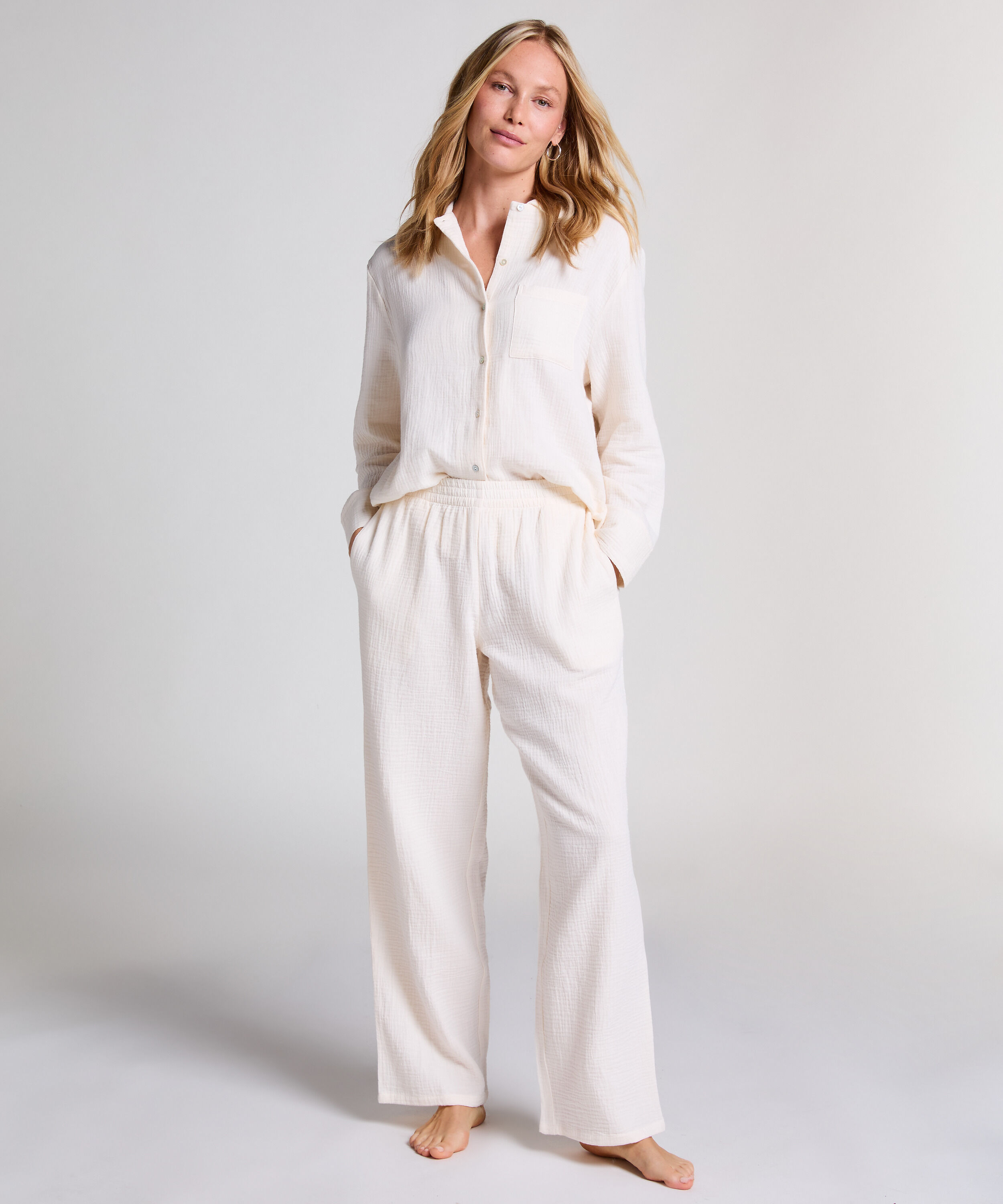 Pantalón de muselina, Blanco Pantalón de muselina, Blanco