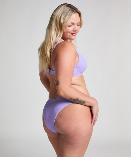 Top de bikini de aros no preformado Scallop, Morado