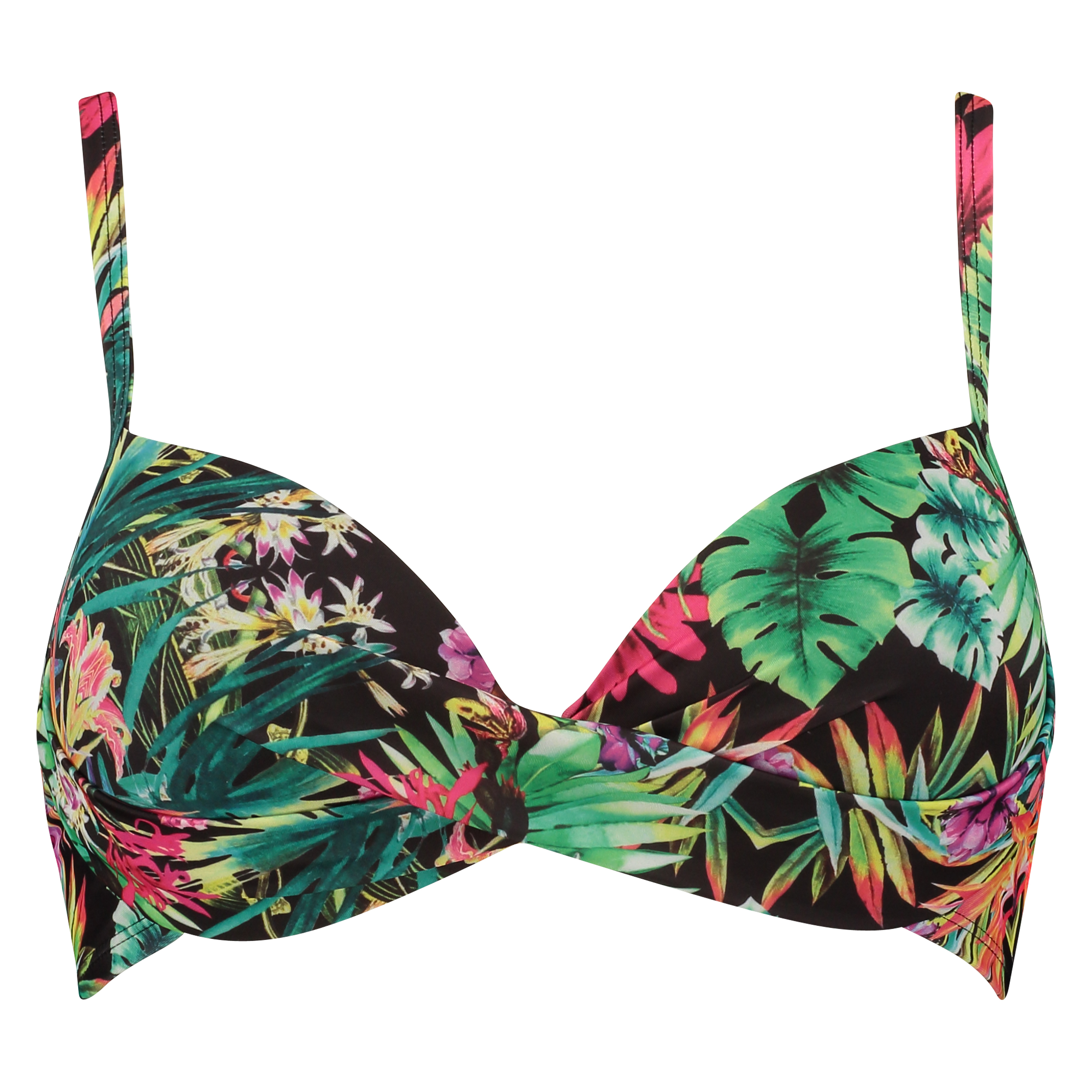 Top de bikini preformado Jungle Fever Twist, Negro, main