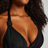 Top de bikini triangular Luxe, Negro