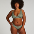 Braguita de Bikini de Corte Alto Scallop, Verde
