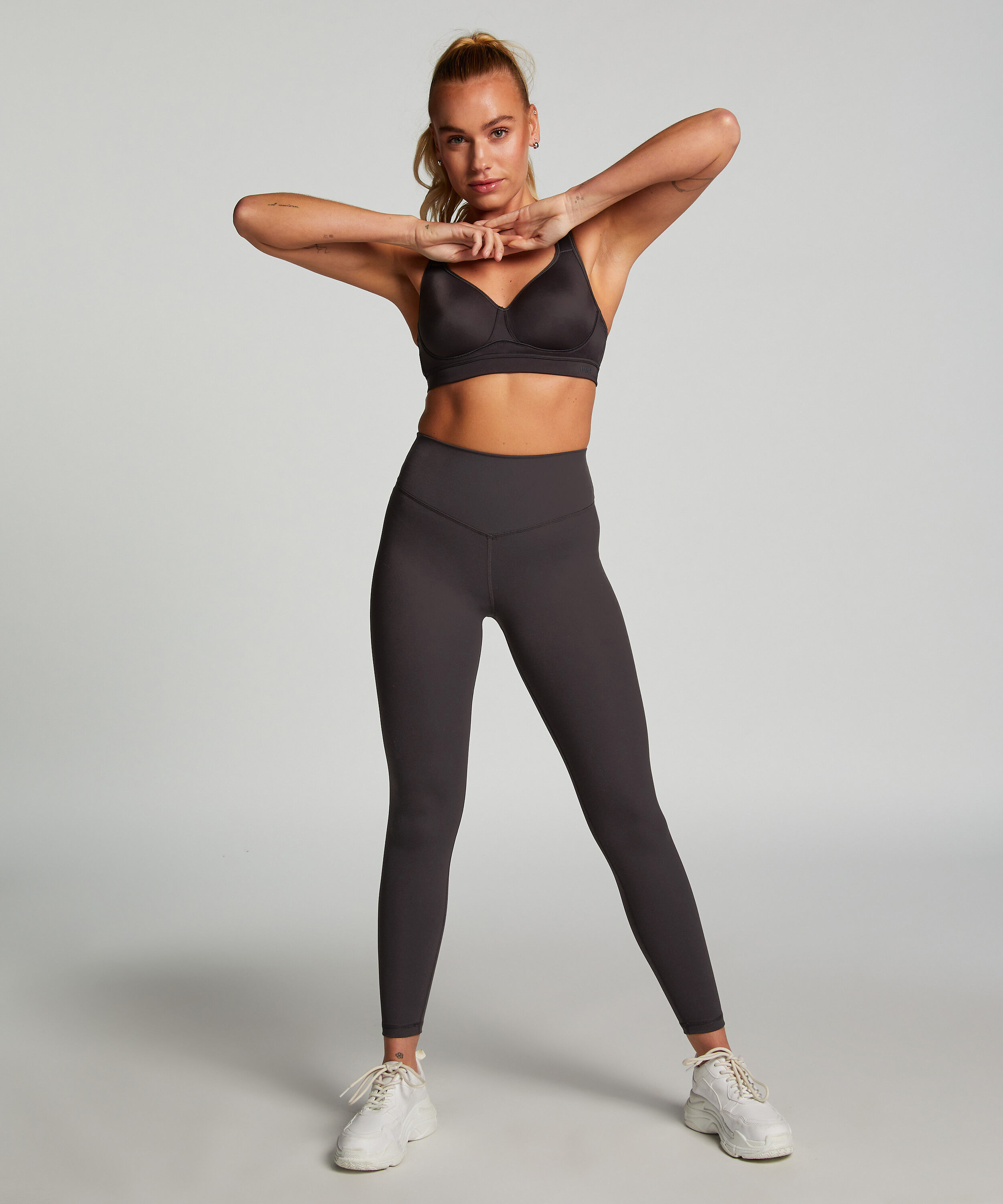 HKMX Leggings de talle alto, Gris