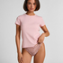 Top de pijama de manga corta rib crew neck, Rosa