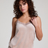Camiseta top Velours Lace, Beige