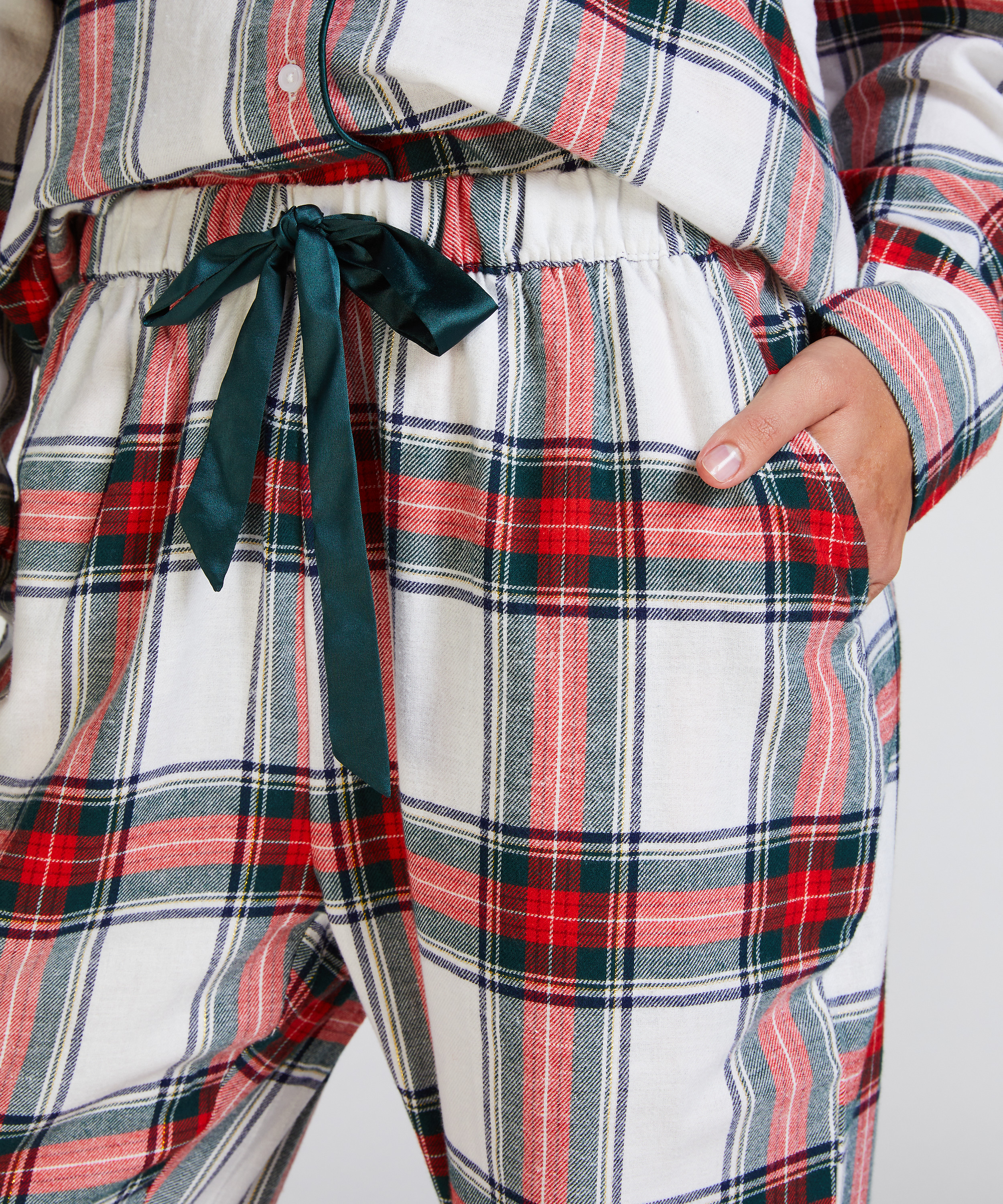 Pantalones de pijama de franela, Blanco, main