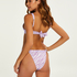 Braguita de bikini de corte alto Zebra, Morado