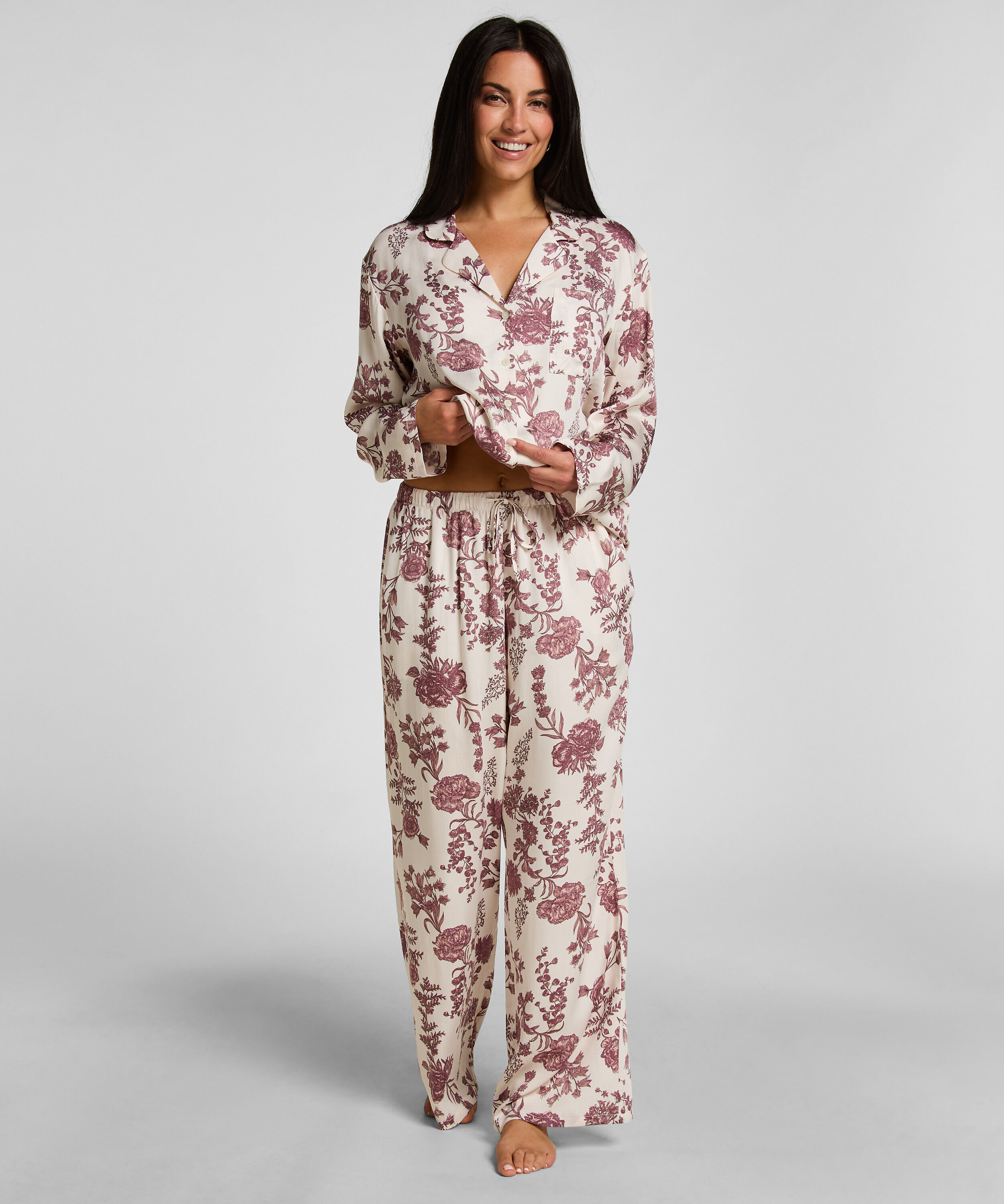 Pantalón de Pijama Woven Print, Beige Pantalón de Pijama Woven Print, Beige