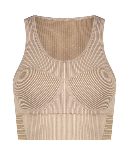 HKMX Sujetador deportivo sin costuras, Gris