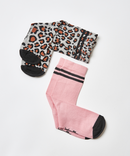 2 Pares Calcetines Algod&oacute;n, Gris