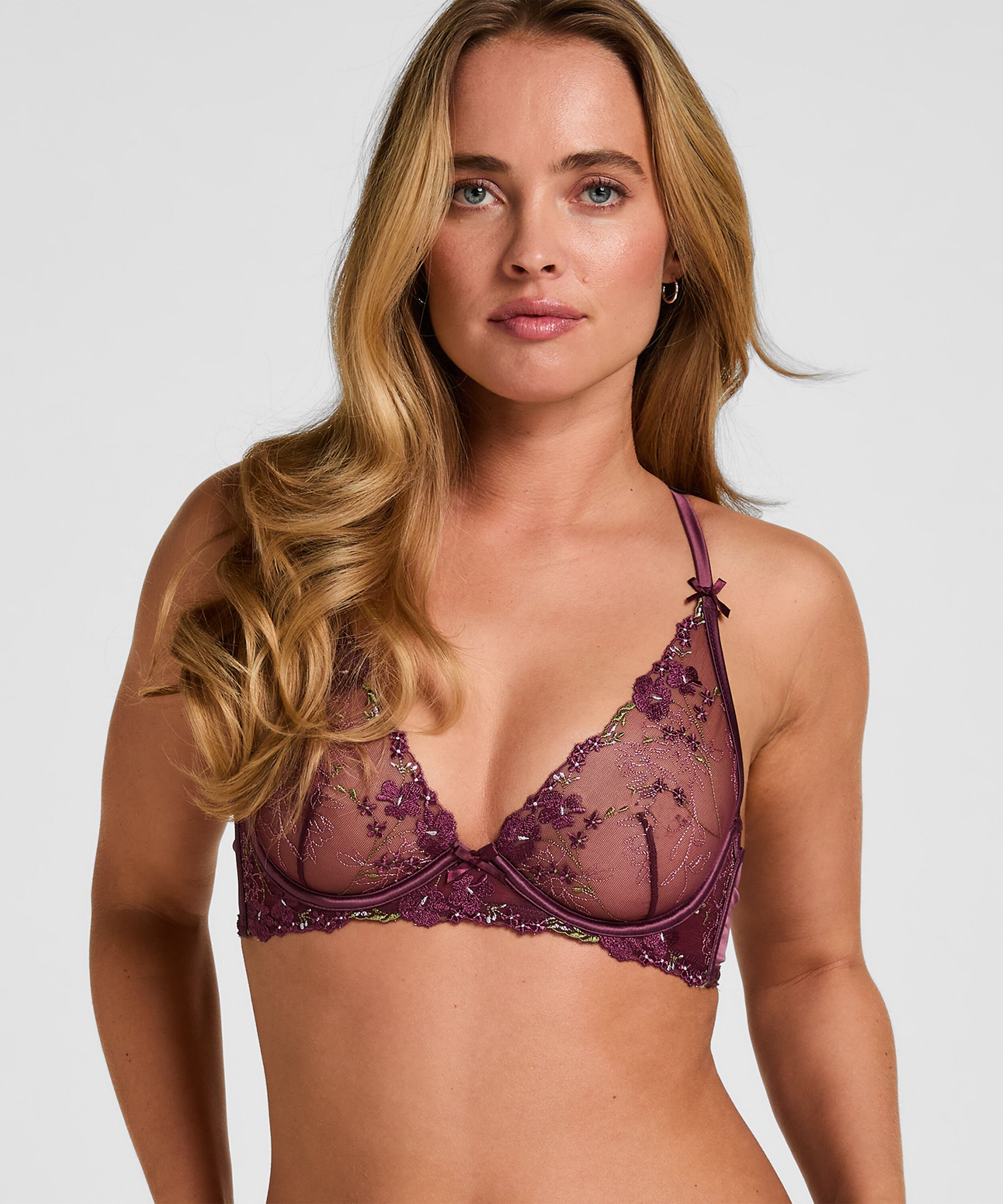 Sujetador Longline con Aros Sin Relleno Peonie, Morado