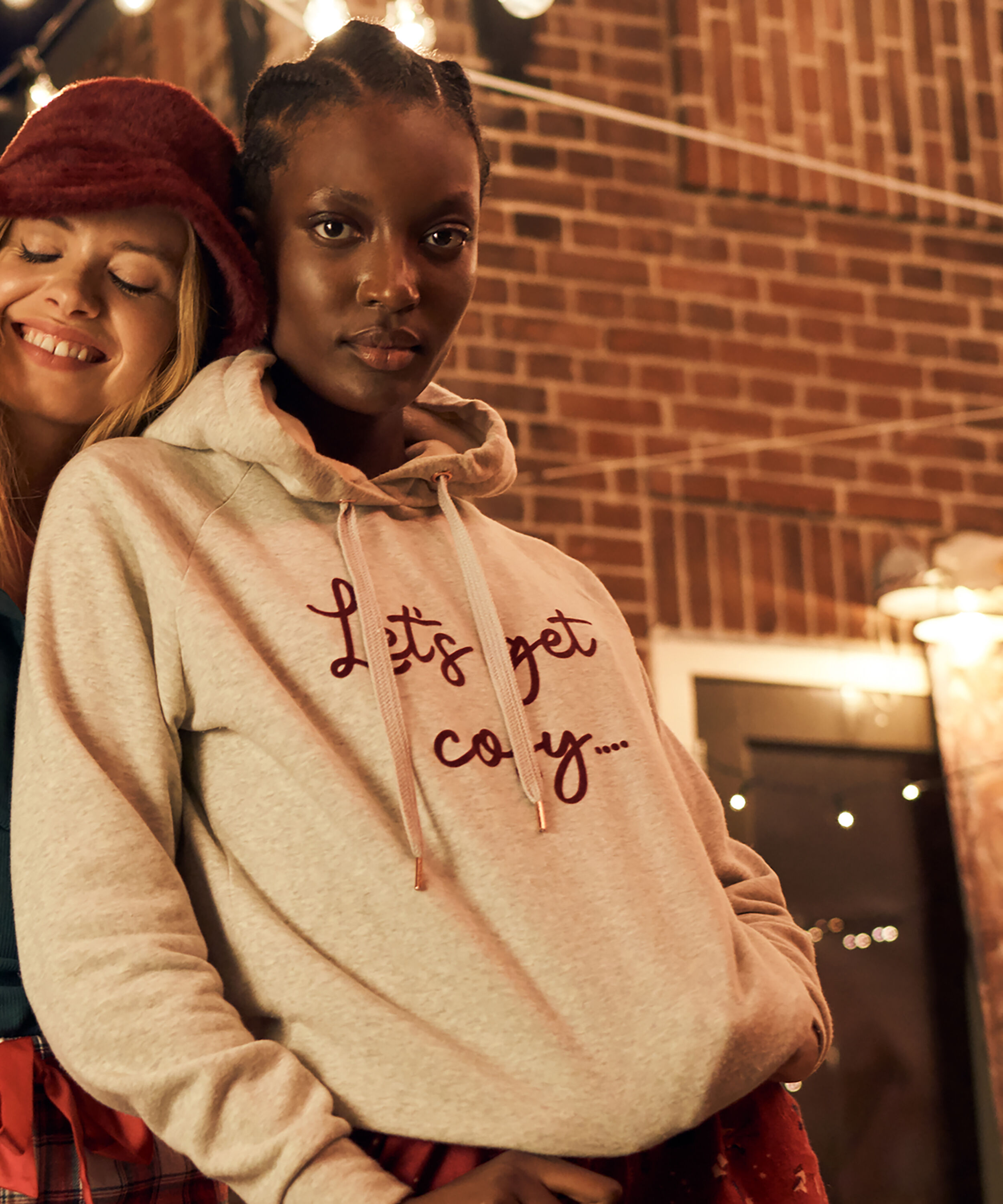 Sudadera de manga larga con capucha, Beige