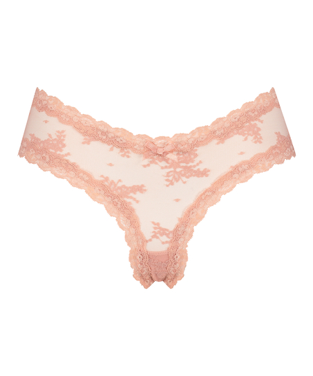Brasile&ntilde;a en forma de V burn-out mesh, Rosa