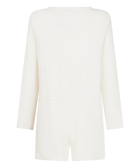 Mono corto de punto acanalado, Blanco