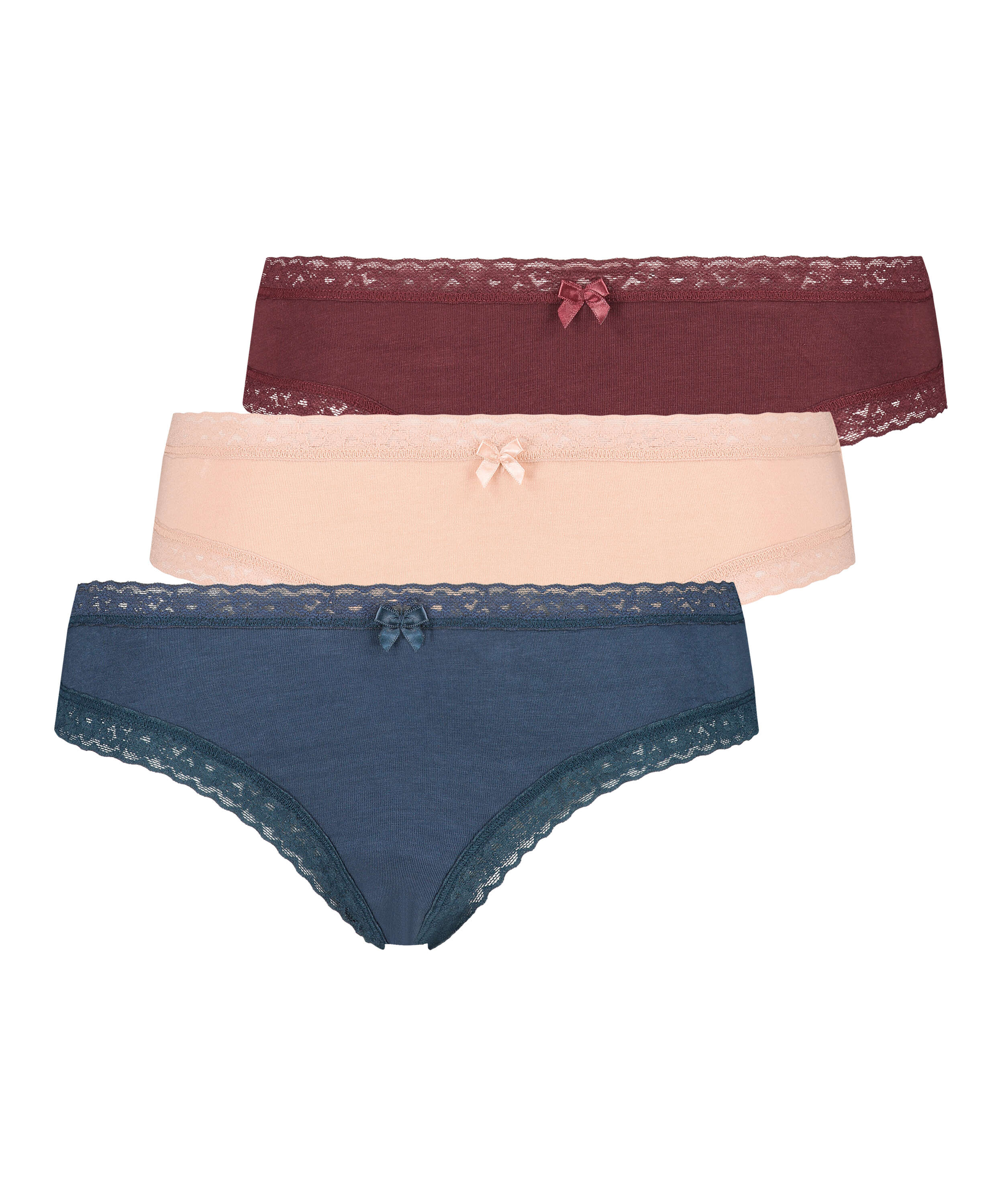 3 pares de braguitas brasile&ntilde;as Wild Girls Club, Rojo, main