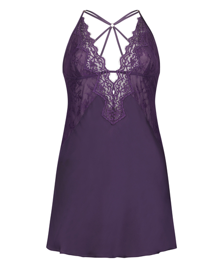 Vestido camis&oacute;n de encaje Sienna, Rojo