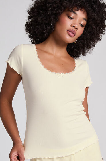 Hunkemöller Top de punto acanalado Amarillo