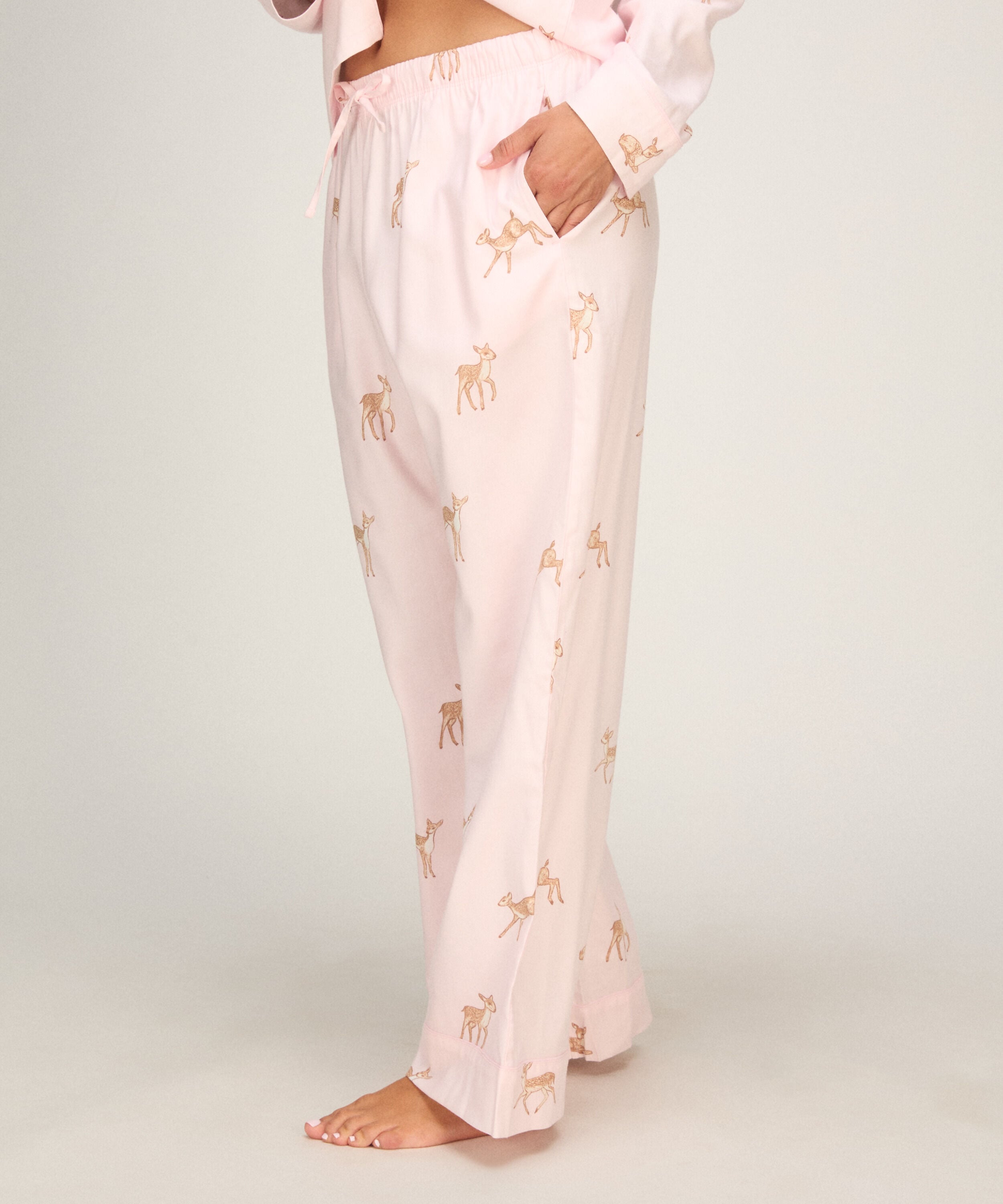 Pantalones de pijama Woven Deer, Rosa Pantalones de pijama Woven Deer, Rosa