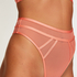 Tanga de tiro alto Sexy Mesh, Naranja