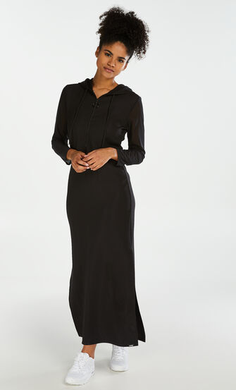 Vestido de rejilla de HKMX, Negro