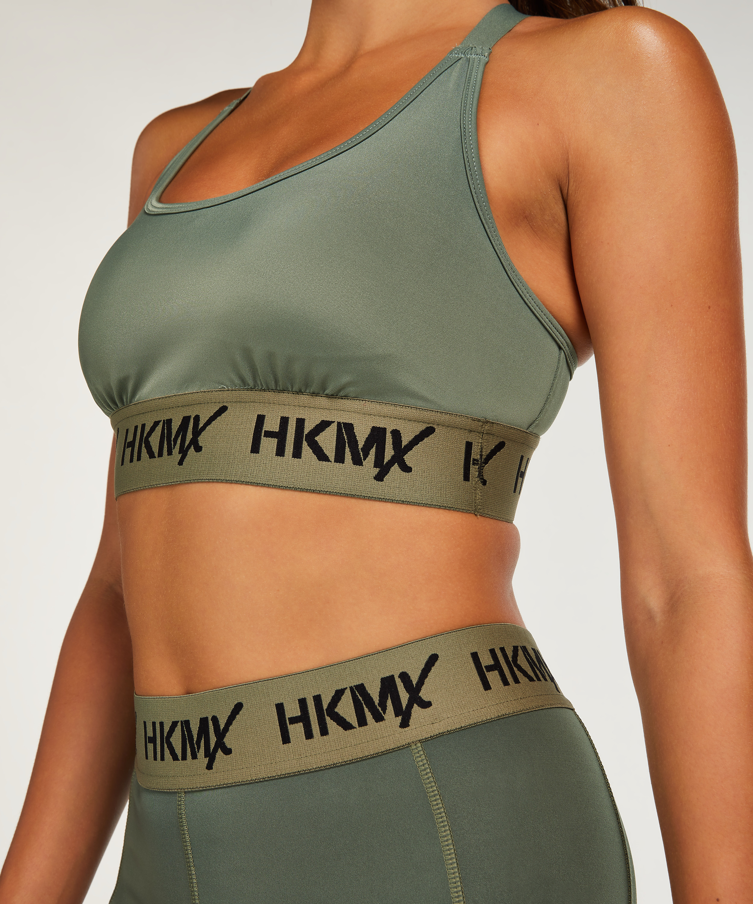 HKMX Sujetador deportivo The Crop Logo nivel 1, Verde, main