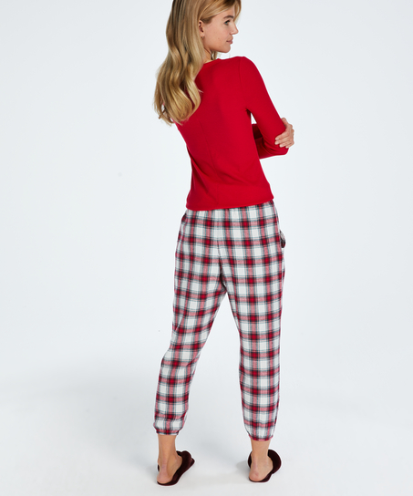 Pantalón de pijama Twill Check, Rojo
