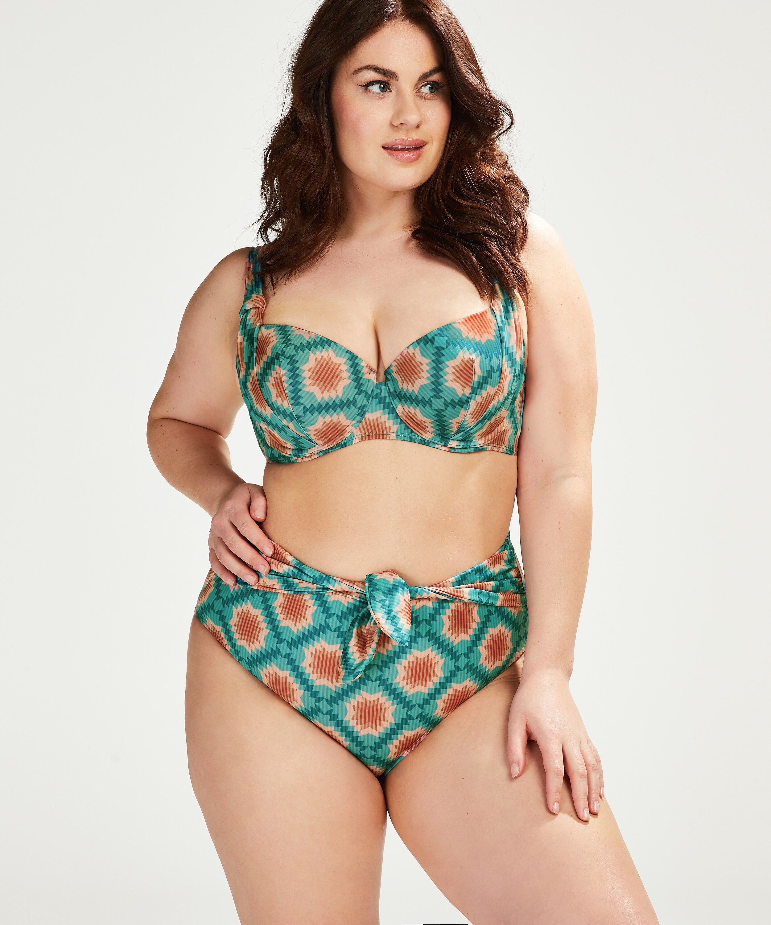 Braguita de bikini de tiro alto Paramaribo I AM Danielle, Blanco