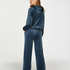 Pantal&oacute;n de pijama de terciopelo, Azul