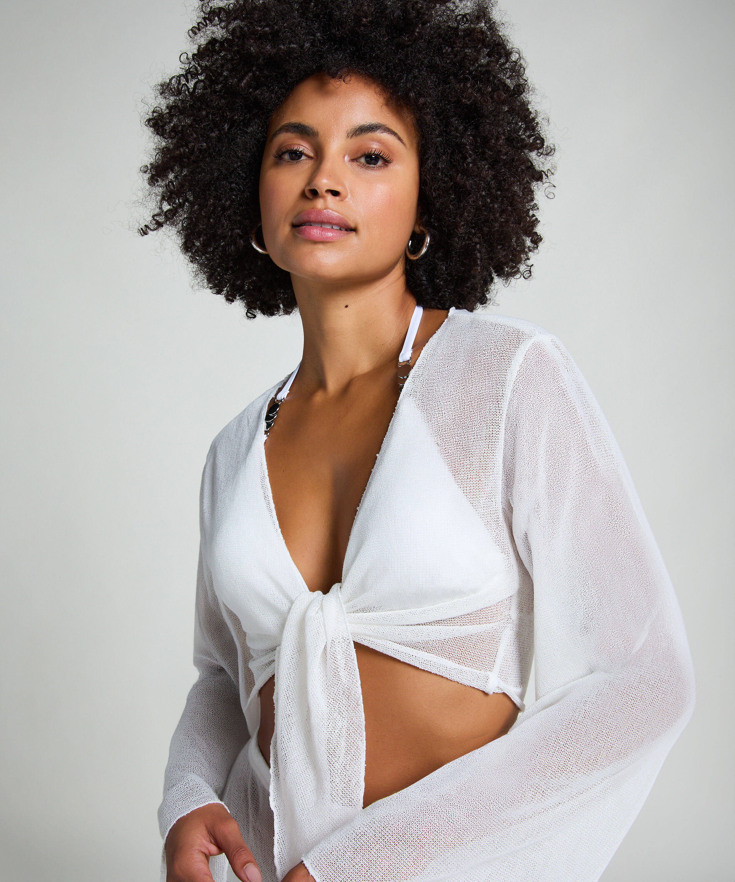 Top de playa de punto, Blanco