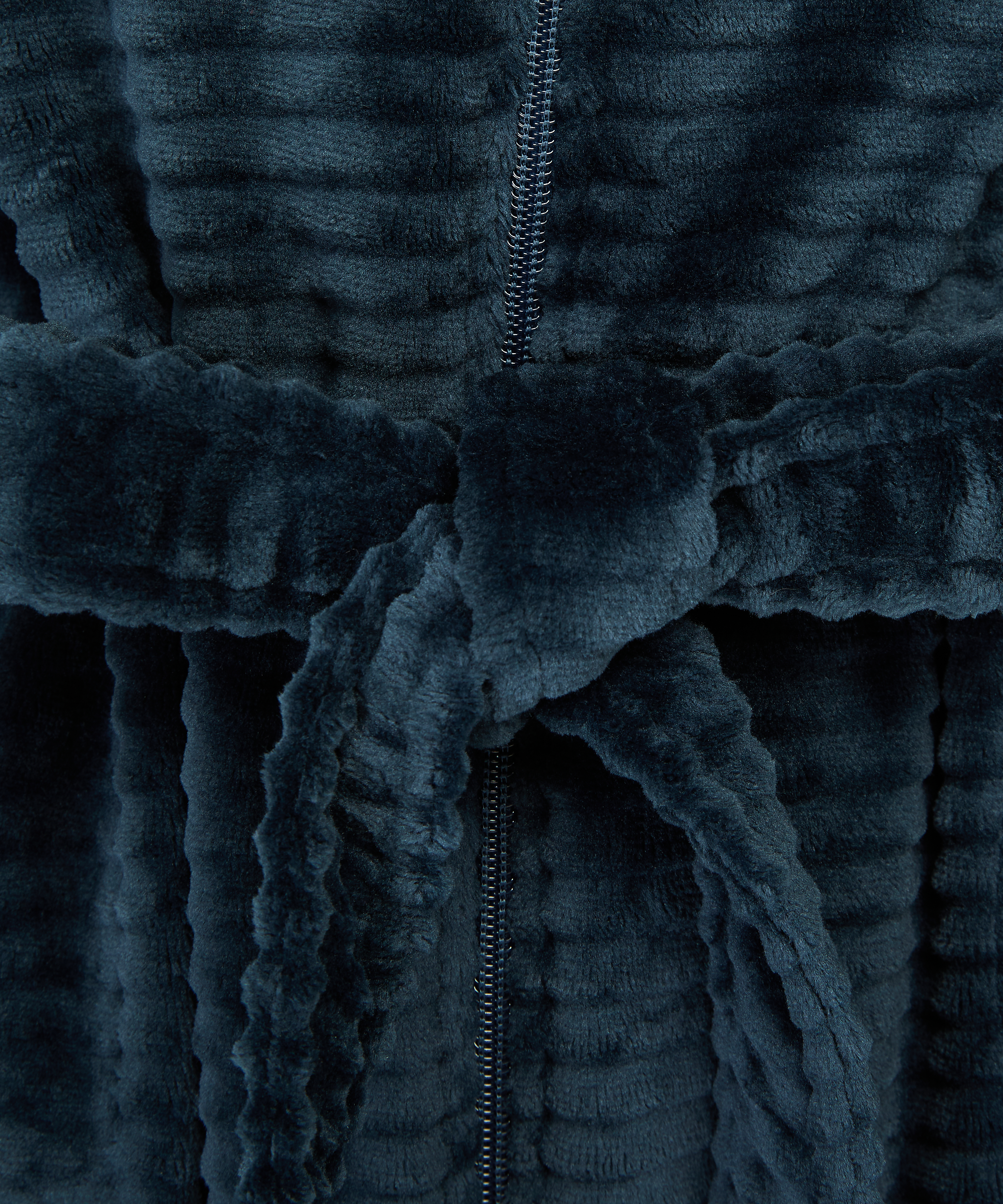 Albornoz Zip Fleece, Azul, main