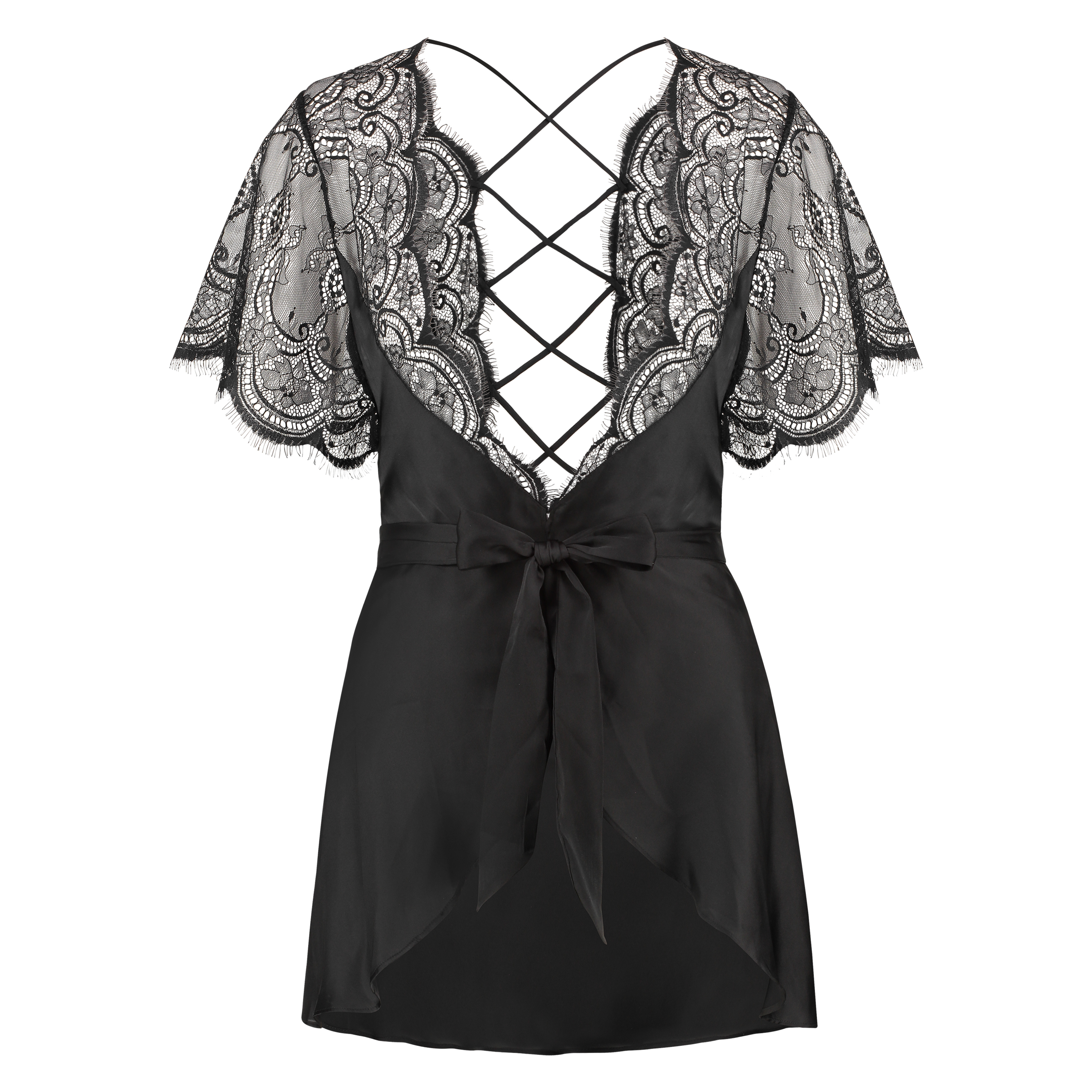 Kimono de satén Coco, Negro, main