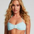 Top de bikini bandeau Crinkle, Azul