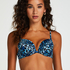 Top de bikini de aros preformado Leo, Azul