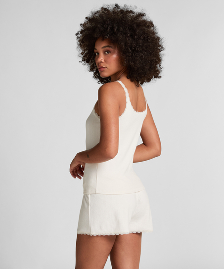 Short en pointelle, Blanco