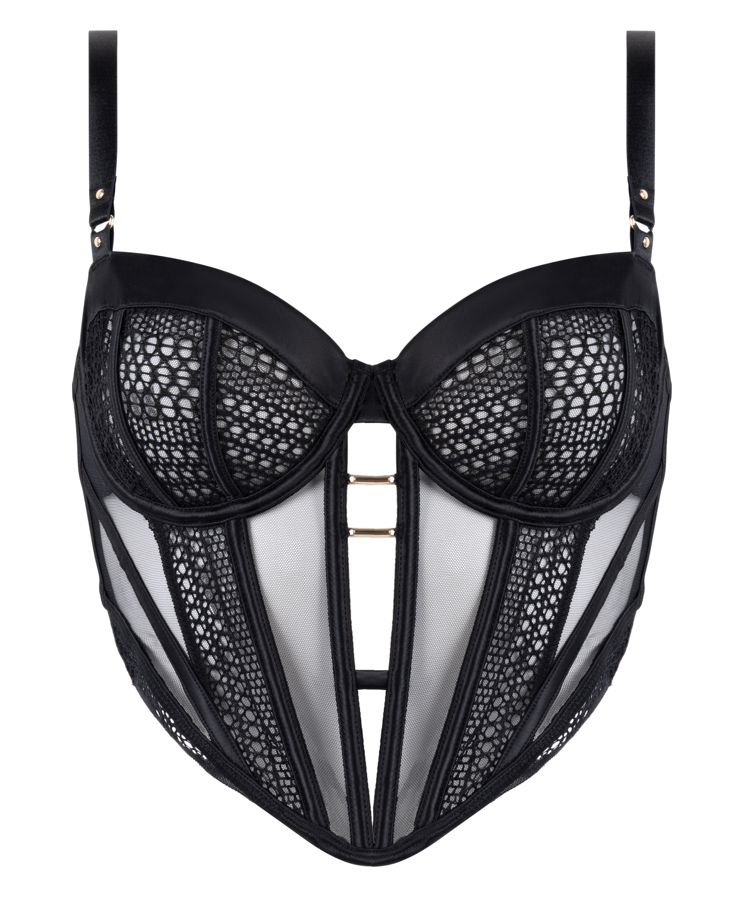 Sujetador largo con aros y sin relleno Missy, Negro, main