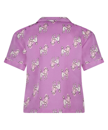 Chaqueta de manga corta de sat&eacute;n, Morado