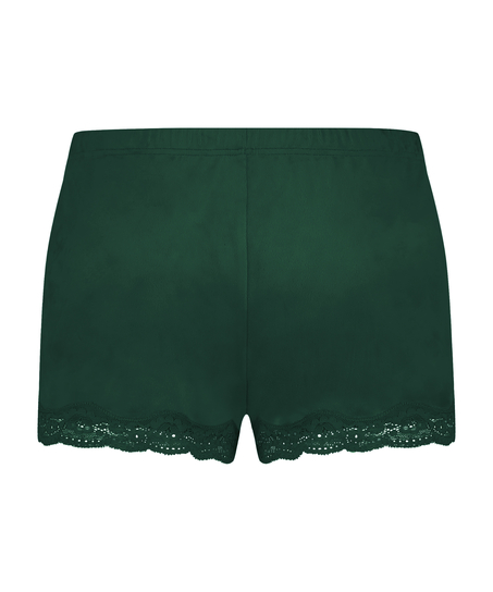 Pantal&oacute;n corto de terciopelo y encaje, Verde